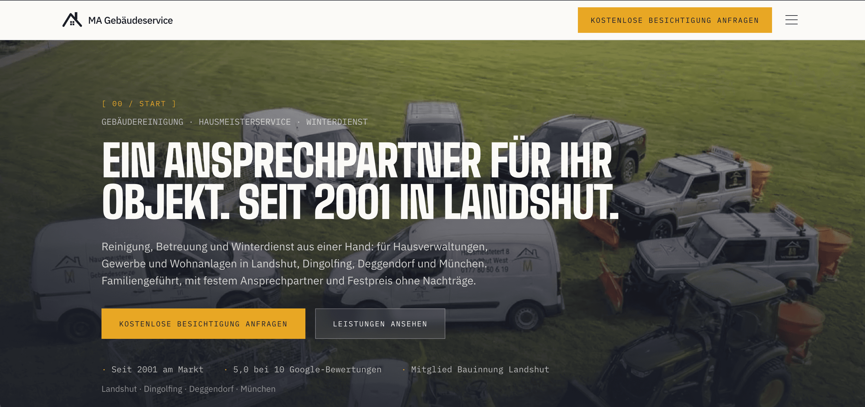 Website-Projekt für MA Hausmeisterei & Gebäudeservice, Gebäudeservice — Landshut
