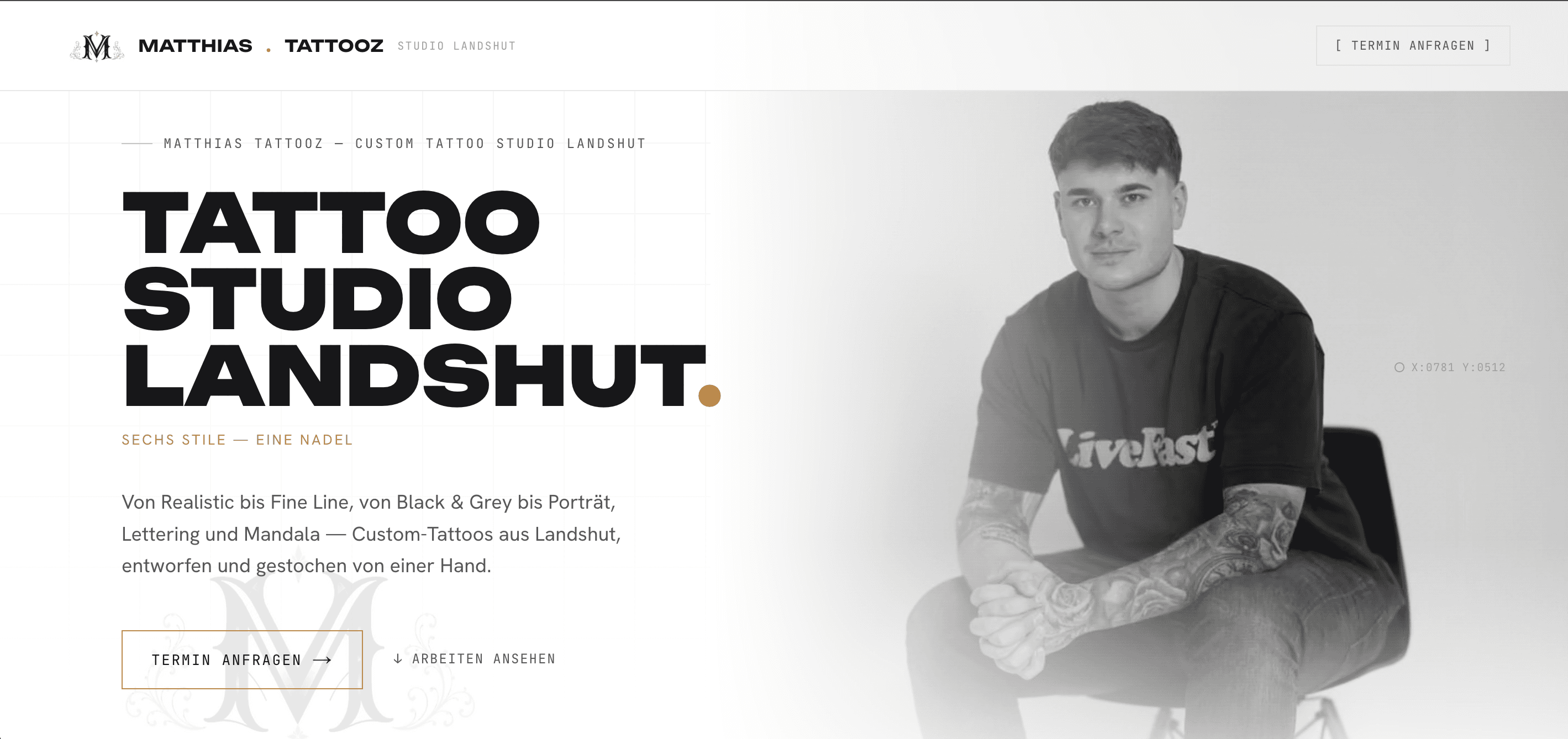 Website-Projekt für Matthias Tattooz, Tattoo-Studio — Landshut
