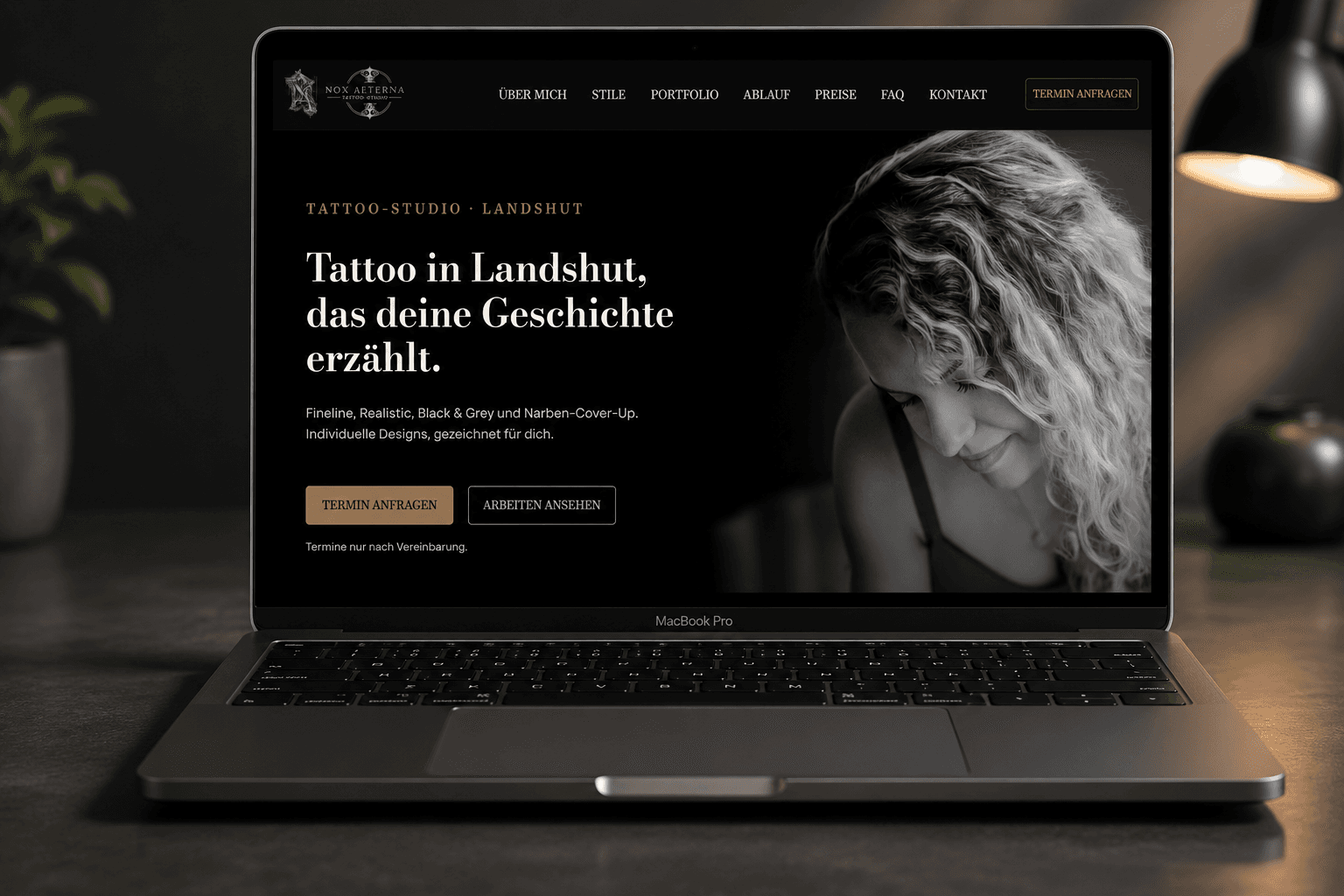 Website-Projekt für Nox Aeterna, Tattoo-Studio — Landshut